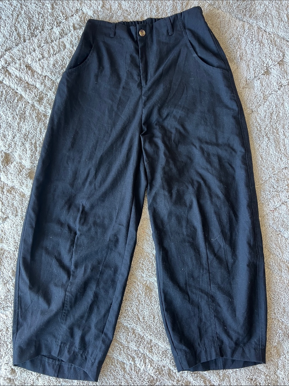 Classic High-Waist Black Wide Leg Pants